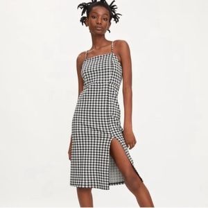 Zara Strappy Black White Bodycon Gingham Dress